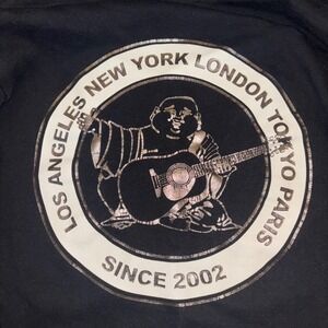 True Religion | Black Buddha Guitar | Zip Up Hoodie | Mens Size L | World Tour